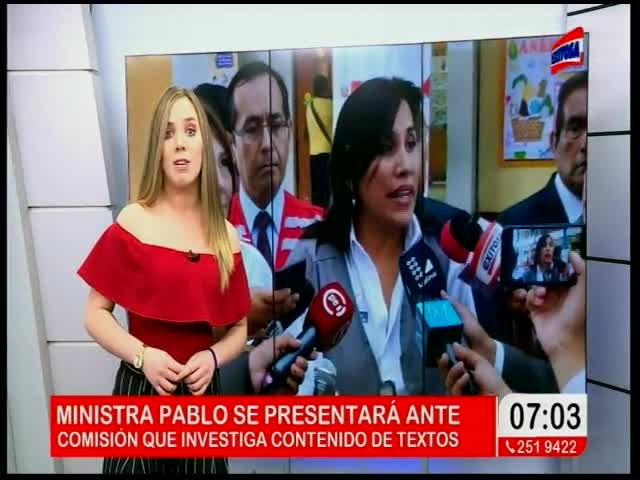 Ministra Pablo se presentará ante comisión que investiga contenido de textos