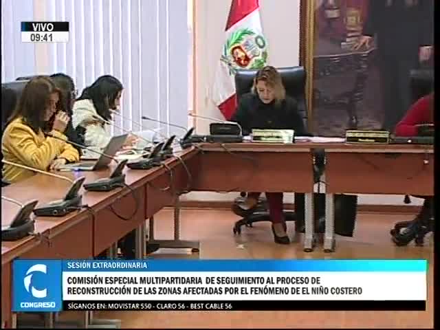 Sesión extraordinaria  de Comisión Especial por Fenómeno de El Niño (parte 02)