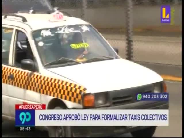 Congreso aprobó ley para formalizar taxis colectivos