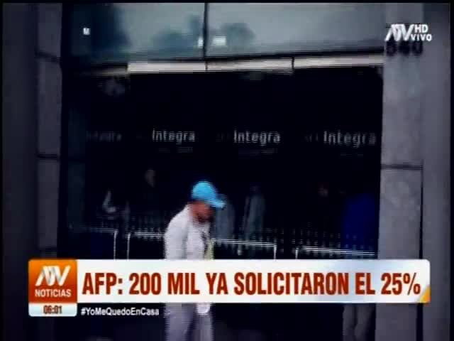 AFP: 200 mil ya solicitaron  el  25 % de sus fondos