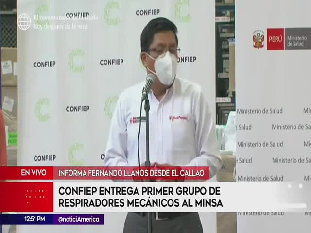 Confiep entrega primer grupo de respiradores mecánicos al Minsa