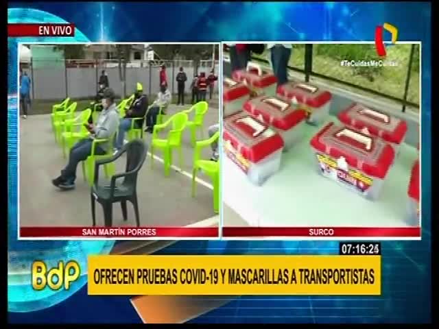 Ofrecen pruebas COVID 19 y mascarillas a transportistas 