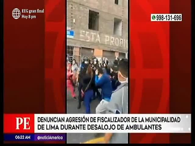 Comerciante fue agredido por agente municipal de Lima