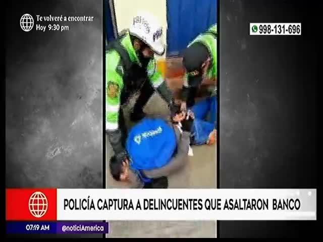 Detienen a delincuentes que robaron un banco en San Martín de Porres