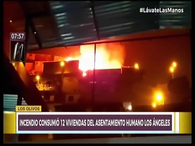 Incendio consumió 12 viviendas del asentamiento humano Los Ángeles 