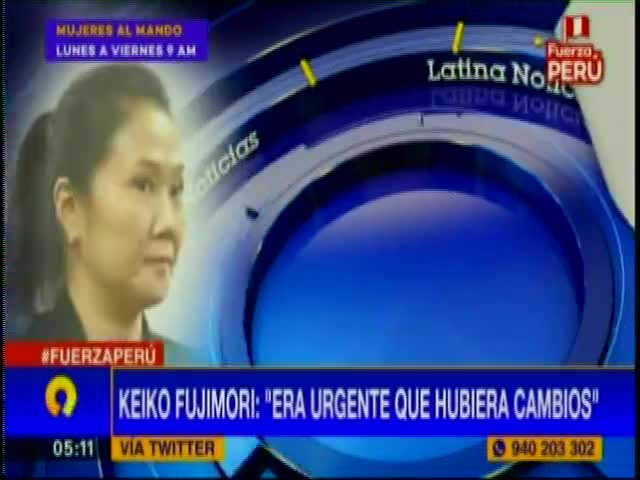 Keiko Fujimori saludó designación de nuevo Gabinete 