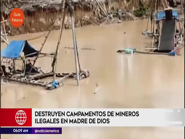 Destruyen campamento de mineros ilegales en Madre de Dios 