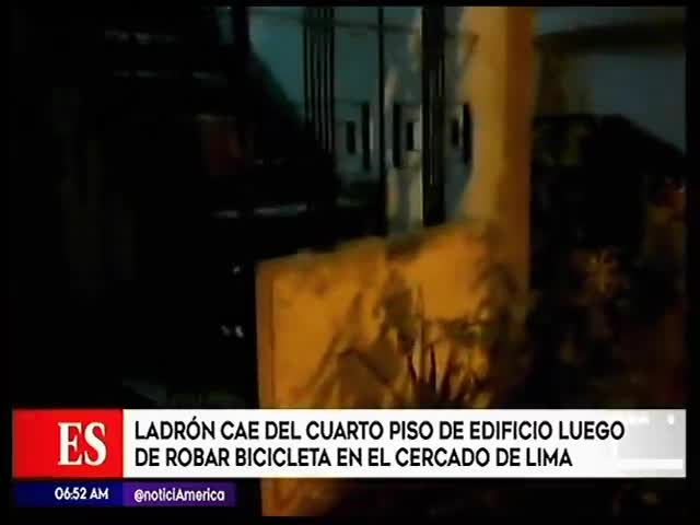 Ladrón cae del cuarto piso de edificio luego de robar bicicleta 