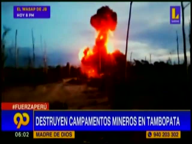 Destruyen campamentos mineros en Tambopata