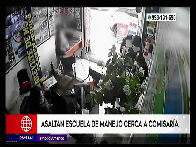 Robo en escuela de manejo e Comas 