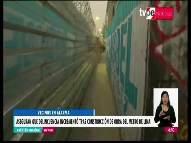 Vecinos aseguran que delincuencia incrementó tras construcción de obra del Metro de Lima