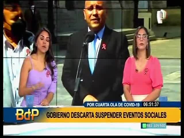 Gobierno descarta suspender eventos sociales