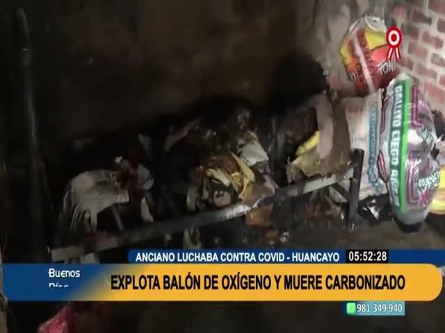 Huancayo: explota balón de oxígeno y muere carbonizado