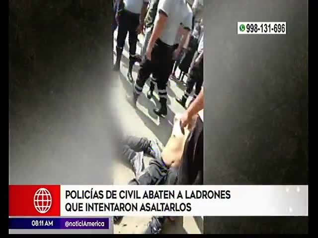 Policías de civil abaten ladrones que intentaron asaltarlos