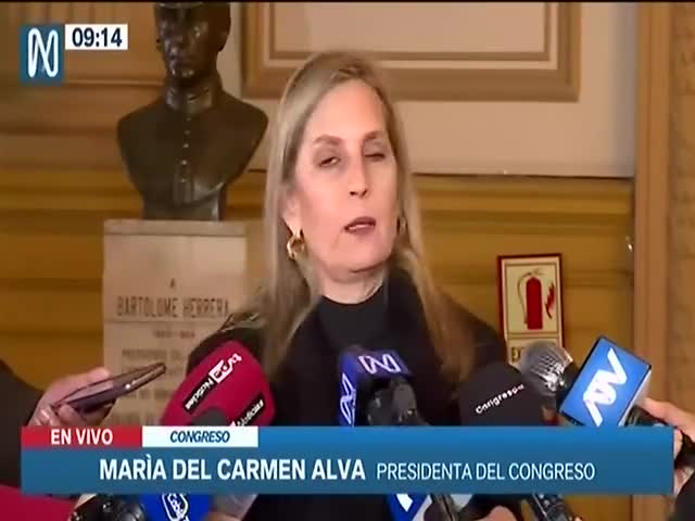 Declara la titular del titular del Congreso, María del Carmen Alva