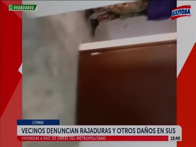 Vecinos de Comas denuncian rajaduras en sus viviendas por obras del Metropolitano 