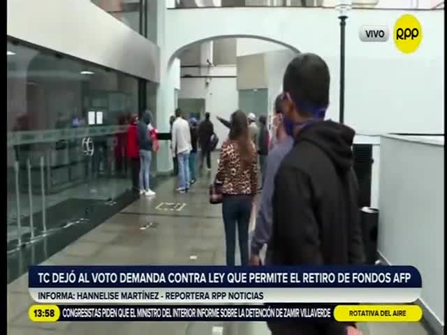 TC dejó al voto demanda contra ley que permite el retiro de fondos de AFP