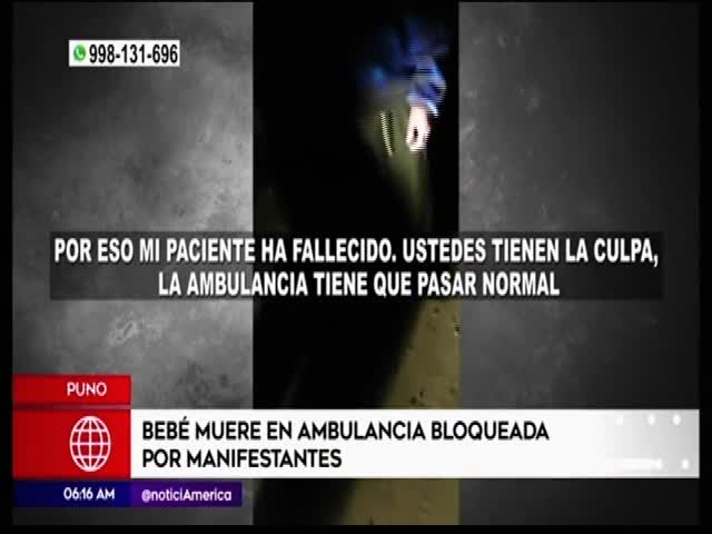 Bebé muere en ambulancia bloqueada por manifestantes en Puno