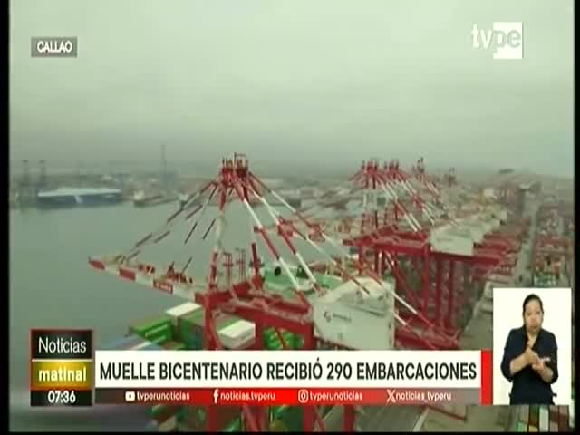 Muelle Bicentenario recibió 290 embarcaciones