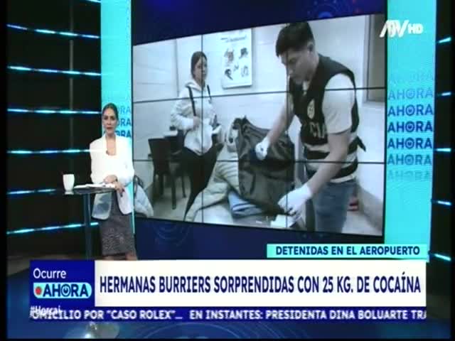 Hermanas burriers sorprendidas con 25 kilos de cocaína 