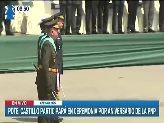 Presidente Castillo participa en ceremonia de la policía 