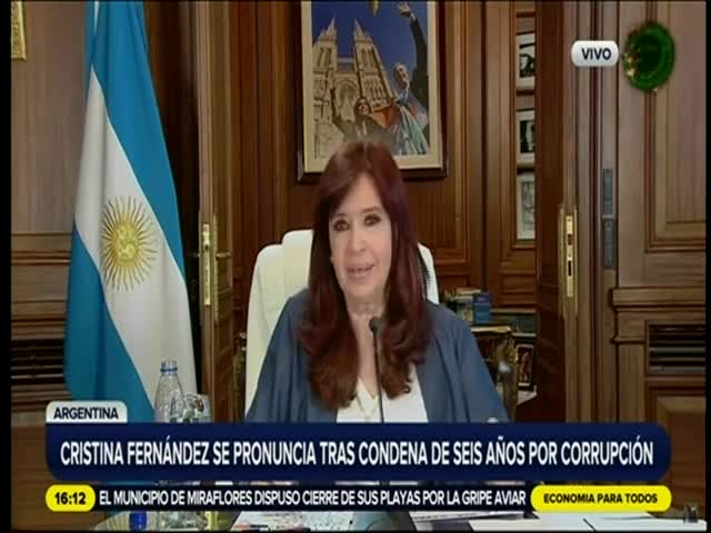 Cristina Fernández se pronuncia tras condena de seis años por corrupción