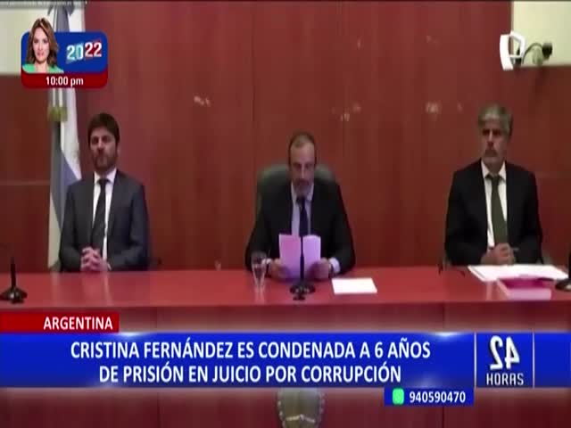 Cristina Fernández es condenada a 6 años de prisión en juicio por corrupción 