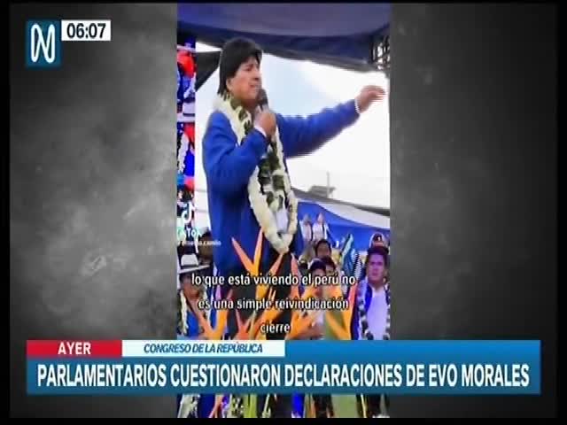 Parlamentarios cuestionaron a Evo Morales