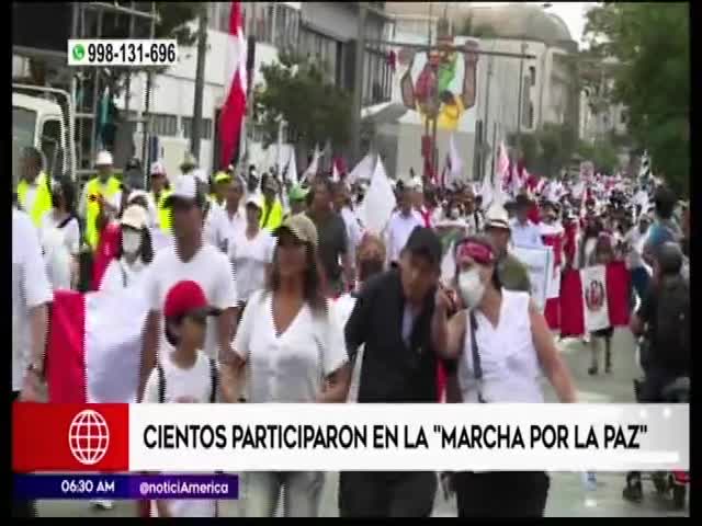 Marcha por la paz en el Centro de Lima