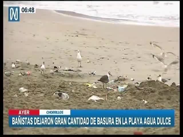 Bañistas dejaron basura en Agua Dulce