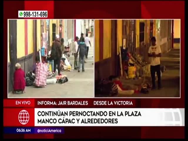 Continúan pernoctando en la Plaza Manco Cápac