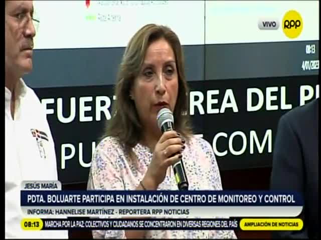 Pdta. Dina Boluarte participa en la instalación del centro de monitoreo y control