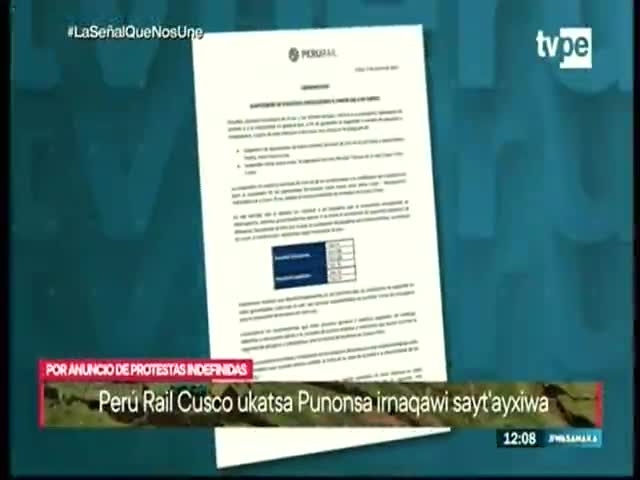 PeruRail suspende operaciones en Cusco y Puno