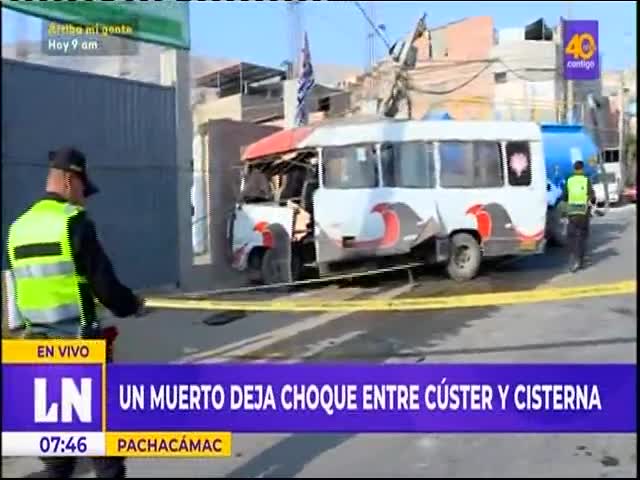 Un muerto deja choque entre cúster y cisterna 