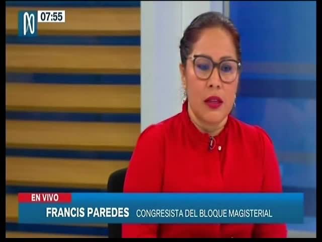 Declaraciones de Francis Paredes, parlamentaria