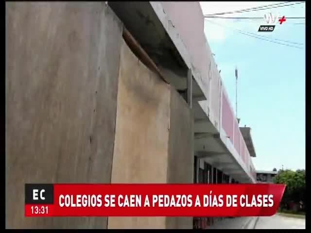 Colegios se caen a pedazos a días de clases