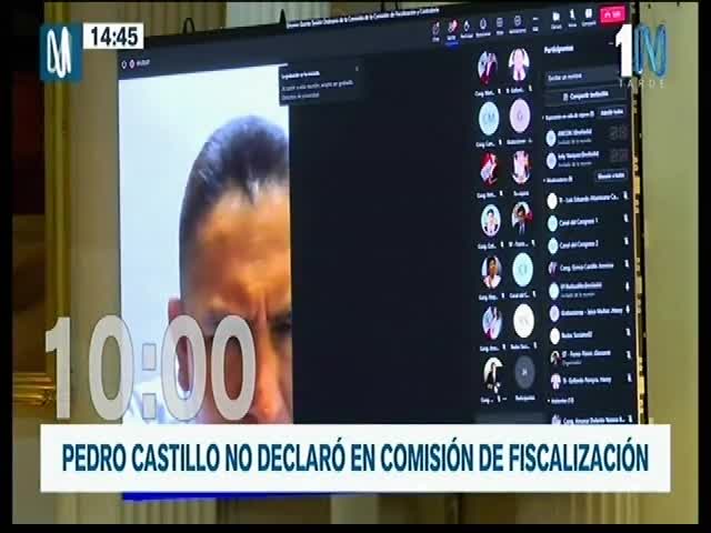 Pedro Castillo no declaró en Comisión de Fiscalización 