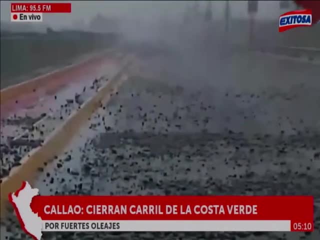 Callao Cierran carril de la Costa Verde por fuertes oleajes 