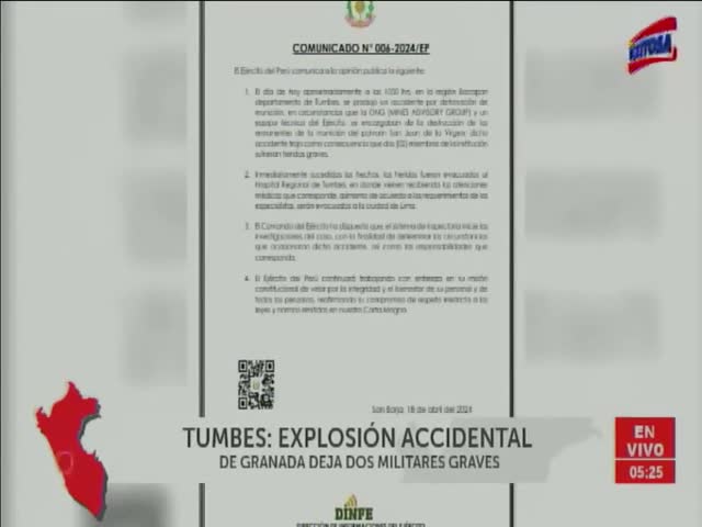 Detonación de munición en Tumbes: Dos miembros del Ejército resultaron heridos tras accidente