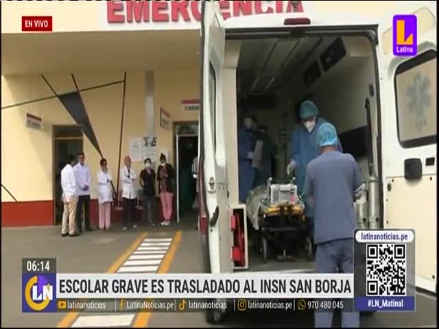 Escolar grave es trasladado al INSN San Borja 