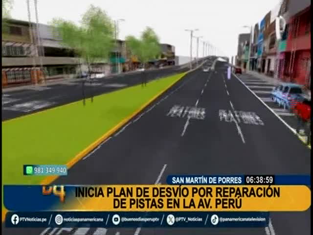 Inician plan de desvíos por reparación de pistas en la Av. Perú