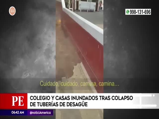 Daños tras colapso de tuberías de desagüe