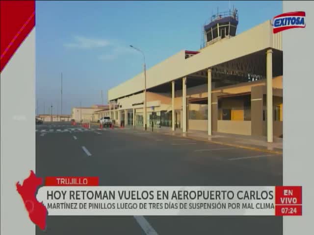 Retoman vuelos en aeropuerto Carlos Martínez de Pinillos