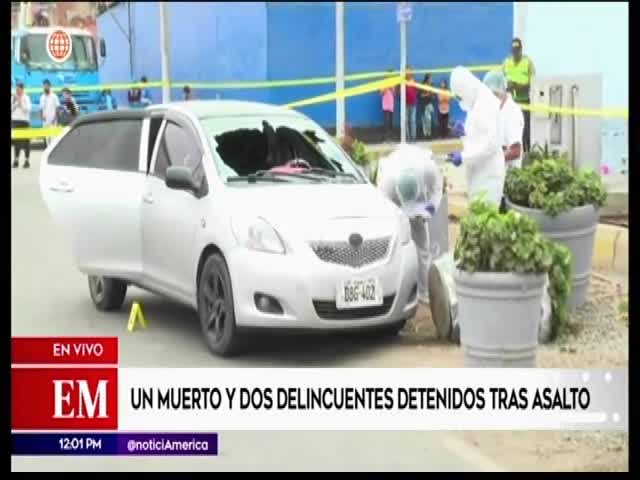 Un muerto y dos delincuentes detenido tras aslato 