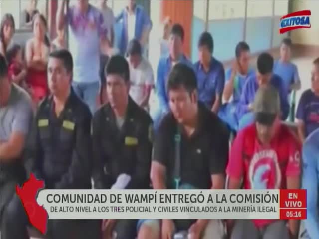 Comunidad de Wampí entregó a la Comisión de Alto Nivel a los tres policías y civiles vinculados a la minería  ilegal