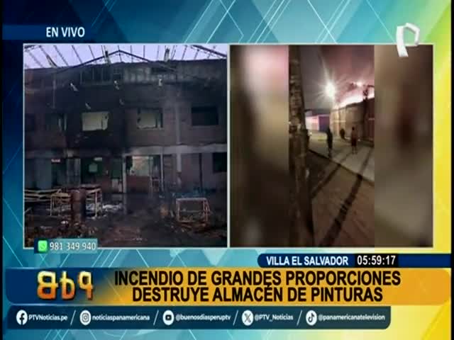 Incendio de grandes proporciones destruye almacén de pinturas 