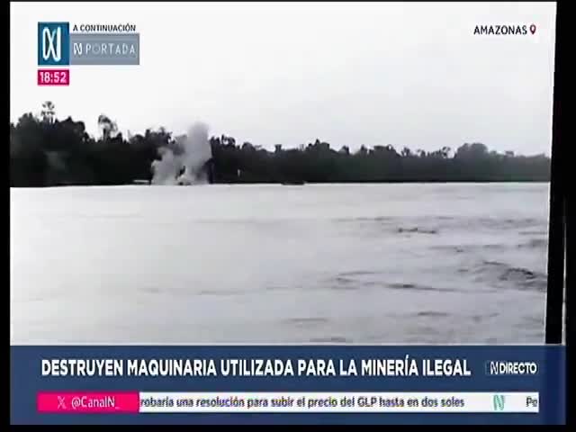 Destruyen maquinaria utilizada para la minería ilegal