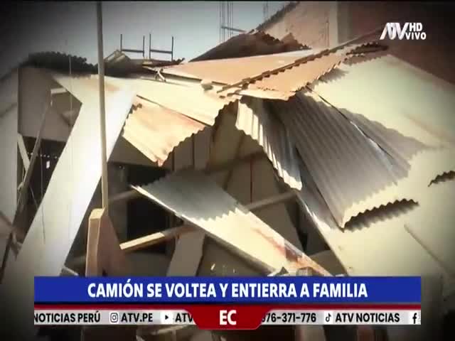 Camión vuelca contra vivienda y deja tres niñas heridas en VES