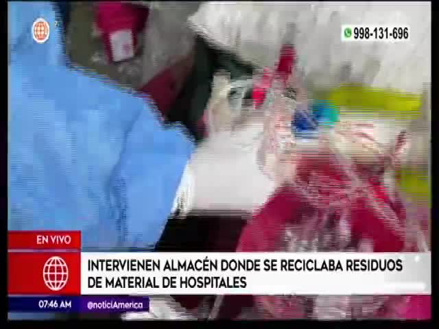 Intervienen almacén donde se reciclaba residuos de hospitales