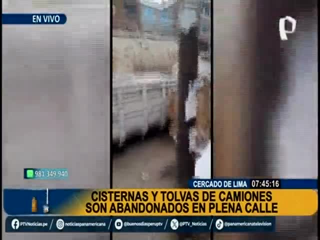 Cisternas y tolvas de camiones son abandonados en plena calle